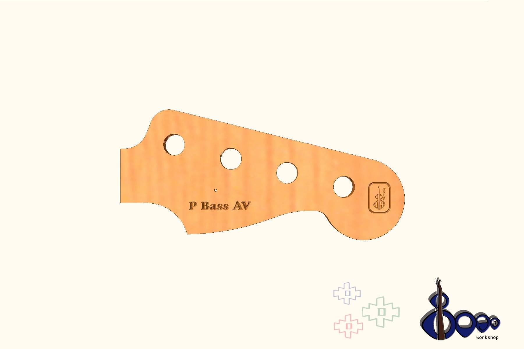 Fender P Bass AV headstock routing template bogo