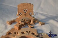Teller cello bridge in aged maple or ash – available in 1/4, 1/2, 3/4, and 4/4 sizes