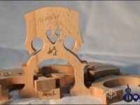 German cello bridge in maple or ash – available in 1/4, 1/2, 3/4, 4/4 sizes