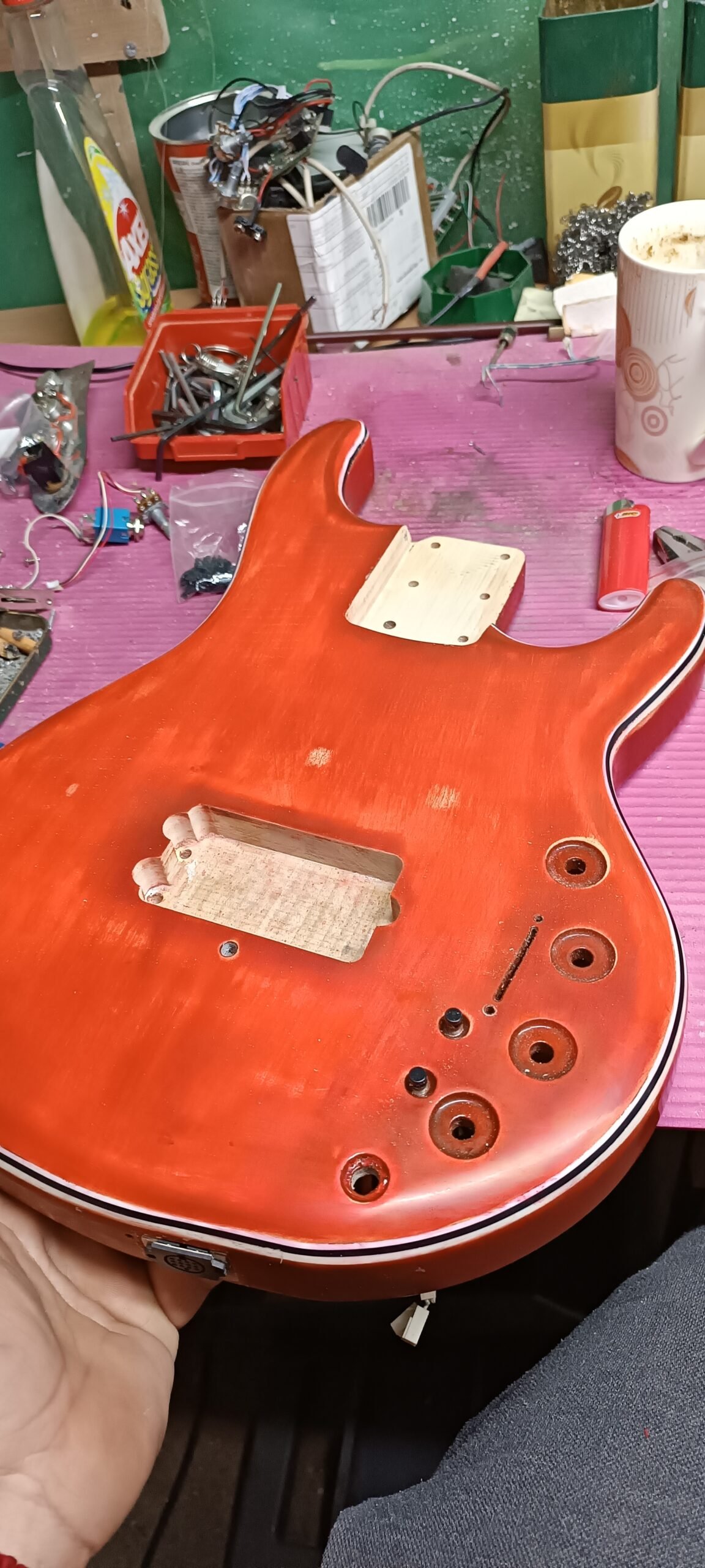 Stingray Bass Build – Custom Bass Guitar Project with Roland GK3 11 Gloss finish