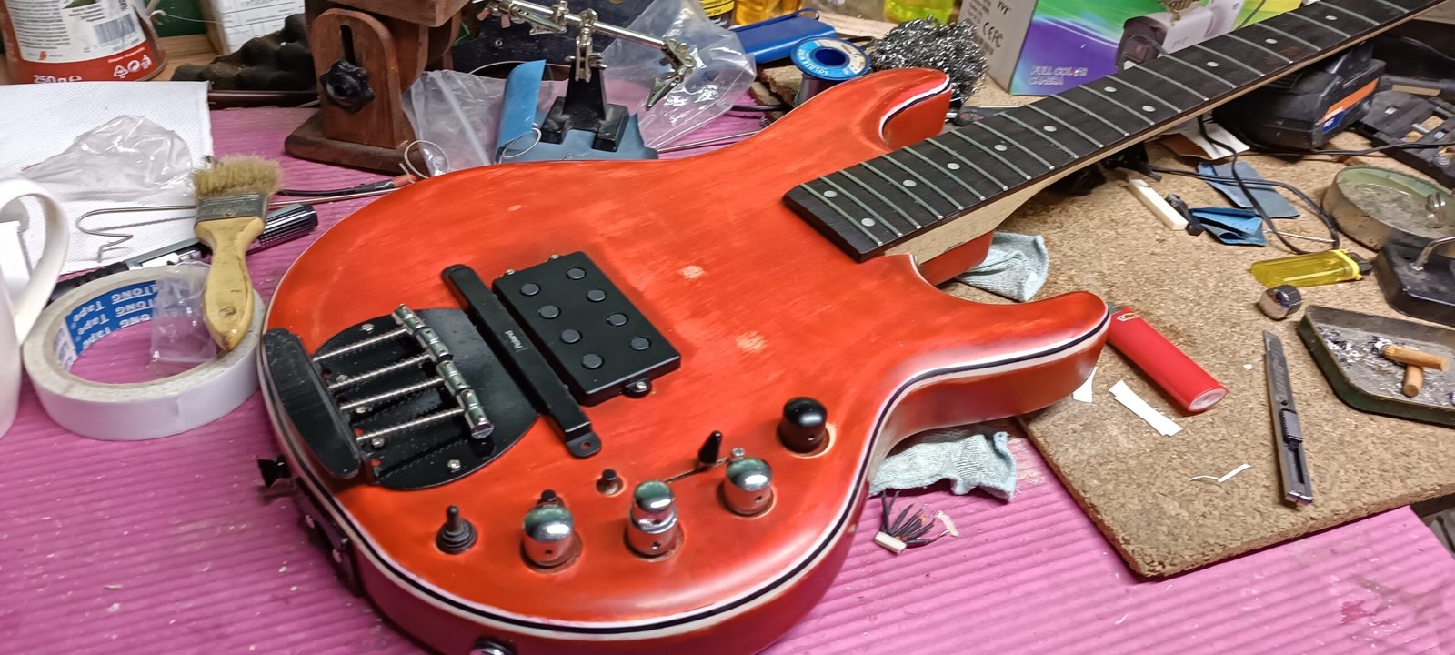 Stingray Bass Build – Custom Bass Guitar Project with Roland GK3 24 Bridge installation