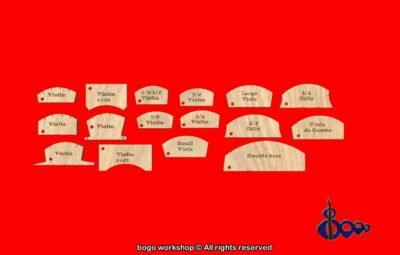Bridge/ Fingerboard Template set for violin, viola, cello and double bass