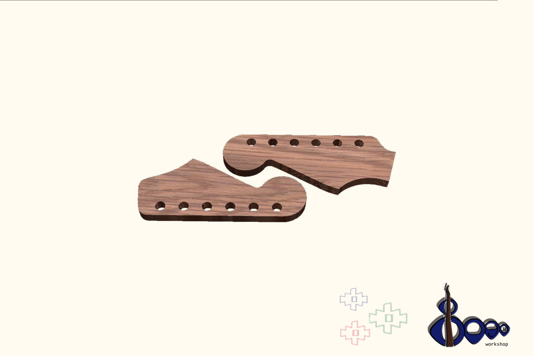 Fender headstock routing template (M-10/20)